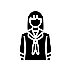 japan school girl glyph icon vector. japan school girl sign. isolated symbol illustration