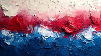 Red, white, and blue brush patterns at the borders, blank middle, brush pattern style, with dynamic textures