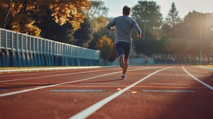 Runner on Track during Autumn