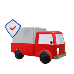 3 D illustration of  delivery insurance icon