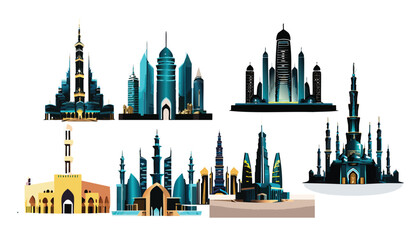 Fototapeta premium Smart city icons. illustration of the city. church. 