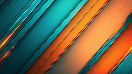 Obraz premium Orange and Cyan with templates metal texture soft lines tech gradient abstract diagonal background 