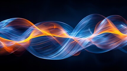 Obraz premium Colorful light wave on dark background