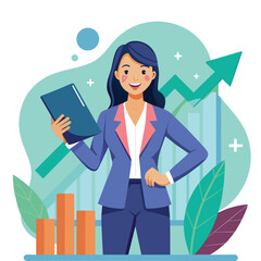 business woman with graph