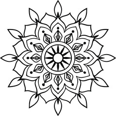 black mandala with white background
