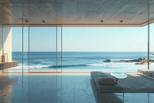 hotel tarce with a view of the sea