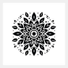 A black and white floral pattern