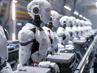 Fototapeta premium 테크 기술 미래 로봇생산 20240612 N001