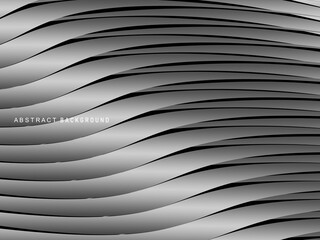 Abstract futuristic dark black background with wave design. Realistic 3d wallpaper with luxurious flowing lines. Perfect background for posters, websites, brochures, banners, applications, etc.