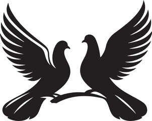 Beautiful couple pigeon vector design