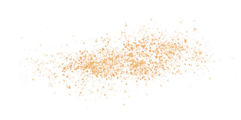 Golden dust, sparks and golden stars shine with special light. Trace of speed lines. Christmas light effect. Sparkling magic dust particles. PNG.