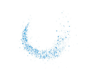 Blue dust, sparks and blue stars shine with special light. Trace of speed lines. Christmas light effect. Sparkling magic dust particles. PNG.
