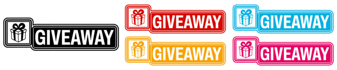 Set collections trendy colorful giveaway icon sign. social media free gift labels design template Vector illustration