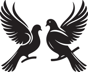 Beautiful couple pigeon vector design