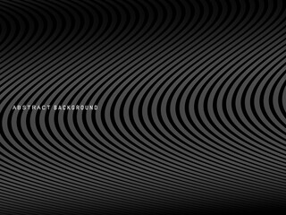 Abstract futuristic dark black background with wave design. Realistic 3d wallpaper with luxurious flowing lines. Perfect background for posters, websites, brochures, banners, applications, etc.