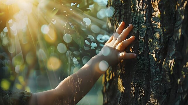A Child's Curious Touch Connecting with Nature's Roots