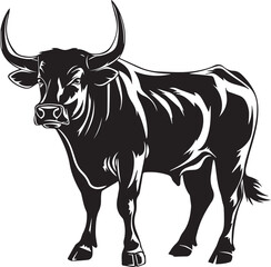 silhouette of a bull