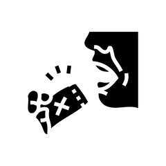 ingestion harmful substances glyph icon vector. ingestion harmful substances sign. isolated symbol illustration