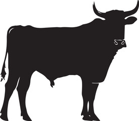silhouette of a bull