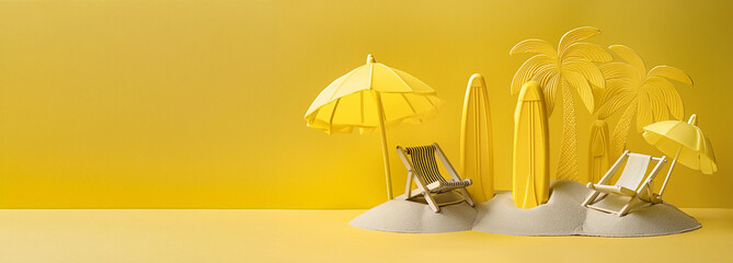 旅行-Vacation イエローカラーイメージ　バナー用