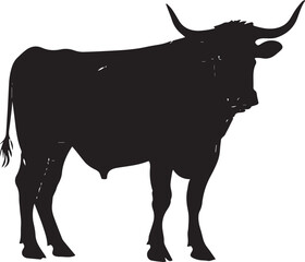 silhouette of a bull
