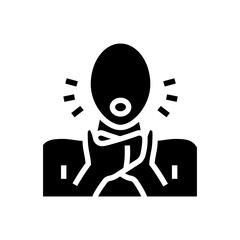 choking household injury accident glyph icon vector. choking household injury accident sign. isolated symbol illustration
