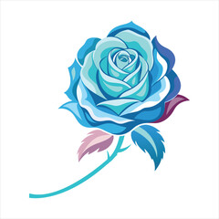 Rose flower ,Arctic Blast colors vector illustration  of a rose