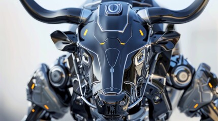 Cybernetic Bull - Futuristic Metal Beast