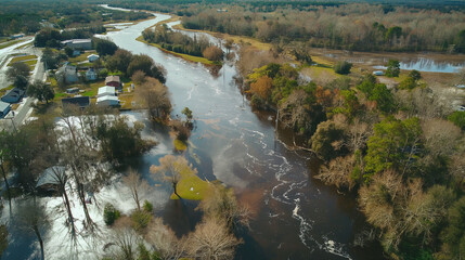 Obraz premium Flooded Roads and Bridges