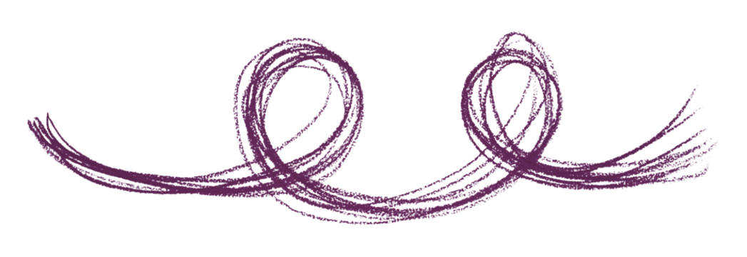 Dark purple pencil strokes isolated on transparent background.