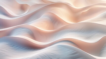 Tranquil yet Dramatic Abstract Digital Art Featuring Desert Dunes and Sand Ripple Textures on a Dusky Rose Background with 3D Rendered Matte Surface Detail
