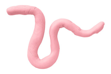 Pink plasticine isolated on transparent background.