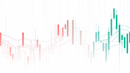 Obraz premium Business concept. Candlestick chart isolated white tone background for technical analysis. 