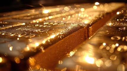 Gold Bricks Background Wallpaper Template Business Presentation 16:9