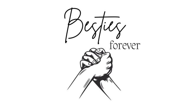Celebrate your unbreakable bond with this animated "Besties Forever" vector illustration. Perfect for greeting cards, social media posts, and gifts