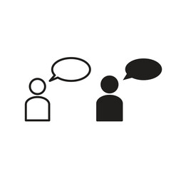 Discussion business icon vector logo design template