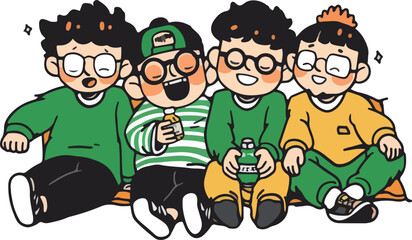 Kids Enjoying Music and Snacks