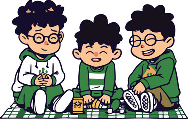 Happy Friends Sitting Together