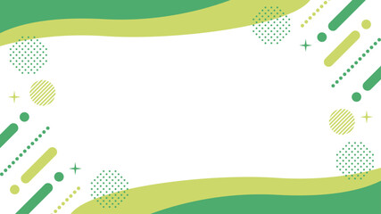 幾何学　フレーム　緑　ウェーブと水玉とキラキラ © suorun