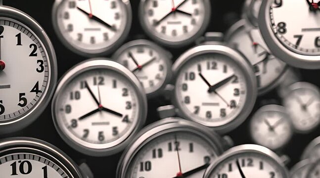 Seamless Loop Motion Animation of Fast Ticking Clocks for Deadline Concept