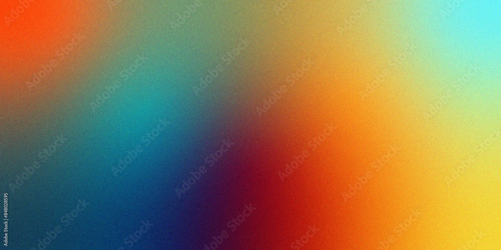 Poster orange purple pink magenta blue grainy vibrant blurred gradient color flow. grain and rough texture 