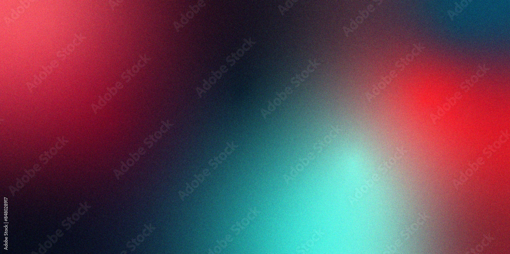 Poster Orange purple pink magenta blue grainy vibrant blurred gradient color flow. Grain and Rough texture effect . Soft gradient backdrop with grain and noise. 