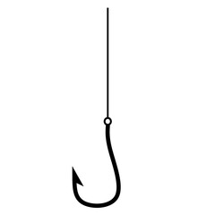 Fishhook Illustration. Fishing hook symbol.