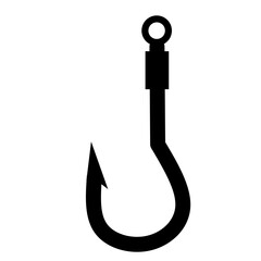 Fishhook Illustration. Fishing hook symbol.