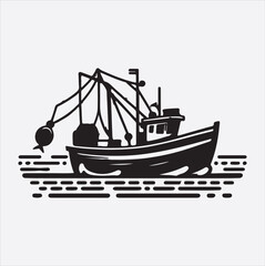 Fishing boot vector silhouette illustration