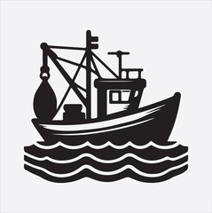 Fishing boot vector silhouette illustration