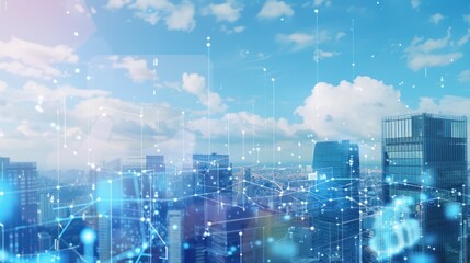 Cityscape with Network Connections