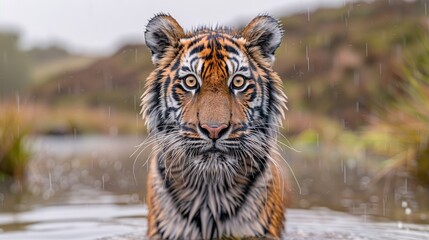 Fototapeta premium portrait of a tiger HD 8K wallpaper Stock Photographic Image 