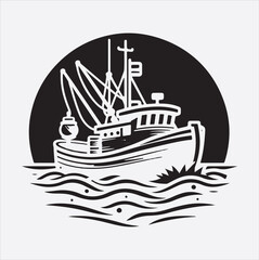 Fishing boot vector silhouette illustration