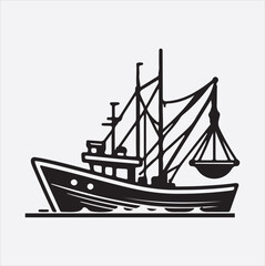 Fishing boot vector silhouette illustration